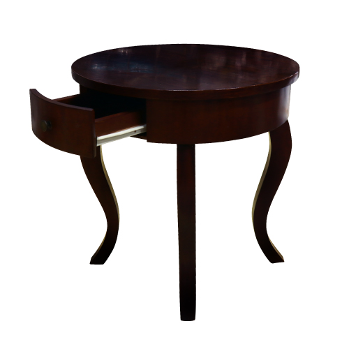 WOODSMITH ROUND END TABLE WITH DRAWER