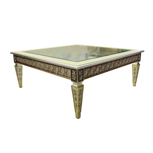 Opulent Traditional Solid Hand Carved Mahogany Coffee Table