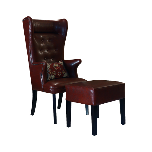 Supreme Leather Armchair-Ottoman
