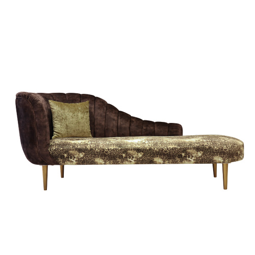 Velvet Quince Chaise, gold-plated legs