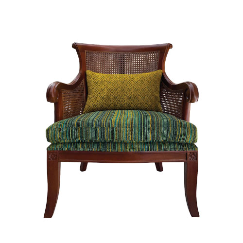 Library Armchair with Scrolled Arms