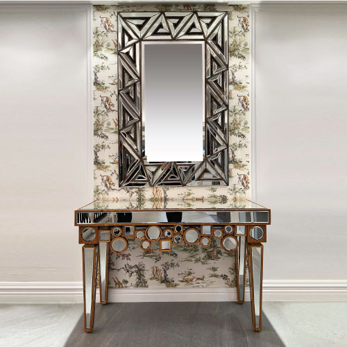 Mirrored Console Table with Wall Mirror